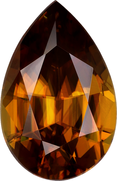 Oval cut sphene, 10.75 by 7.04 mm, shown at actual size