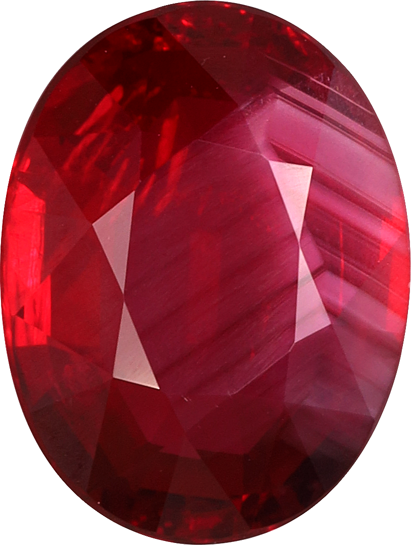 Oval cut mozambique ruby, 10.3 by 7.89 mm, shown at actual size