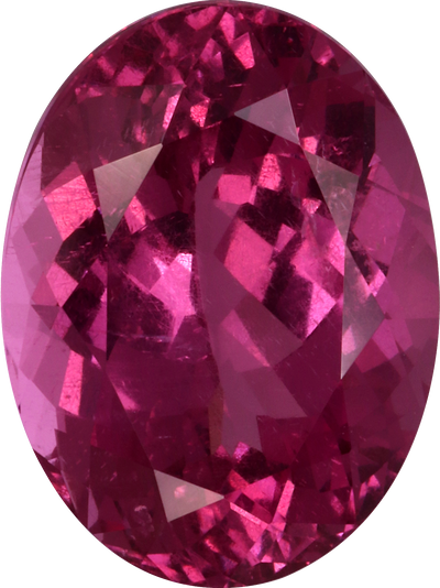 Oval cut pink spinel, 13.1 by 9.8 mm, shown at actual size