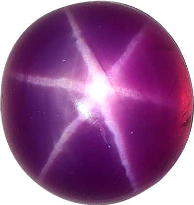Round cut star ruby, 7.72 by 7.08 mm, shown at actual size