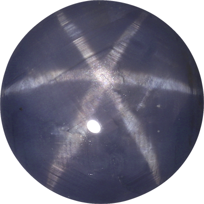 Round cut star sapphire, 7.73 by 7.72 mm, shown at actual size