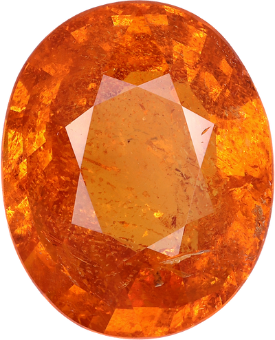 Oval cut spessartite garnet