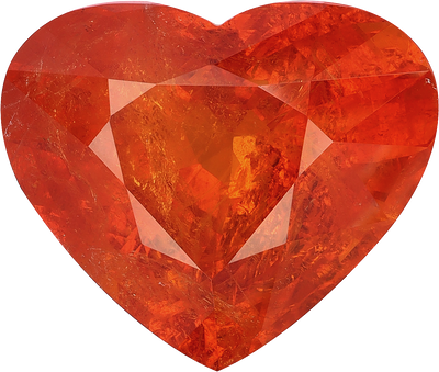 Heart cut spessartite garnet