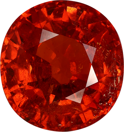 Oval cut spessartite garnet