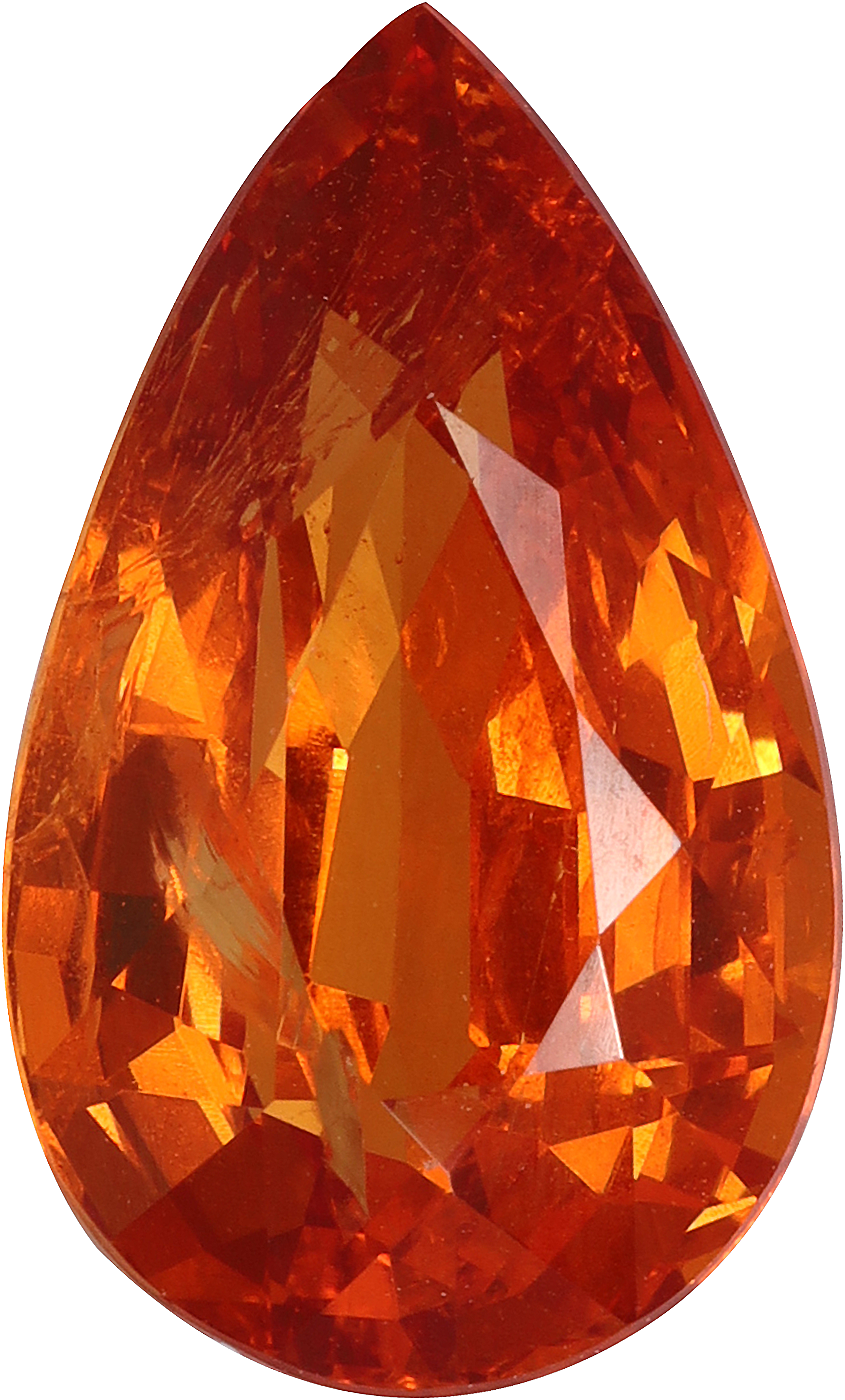 Pear cut spessartite garnet
