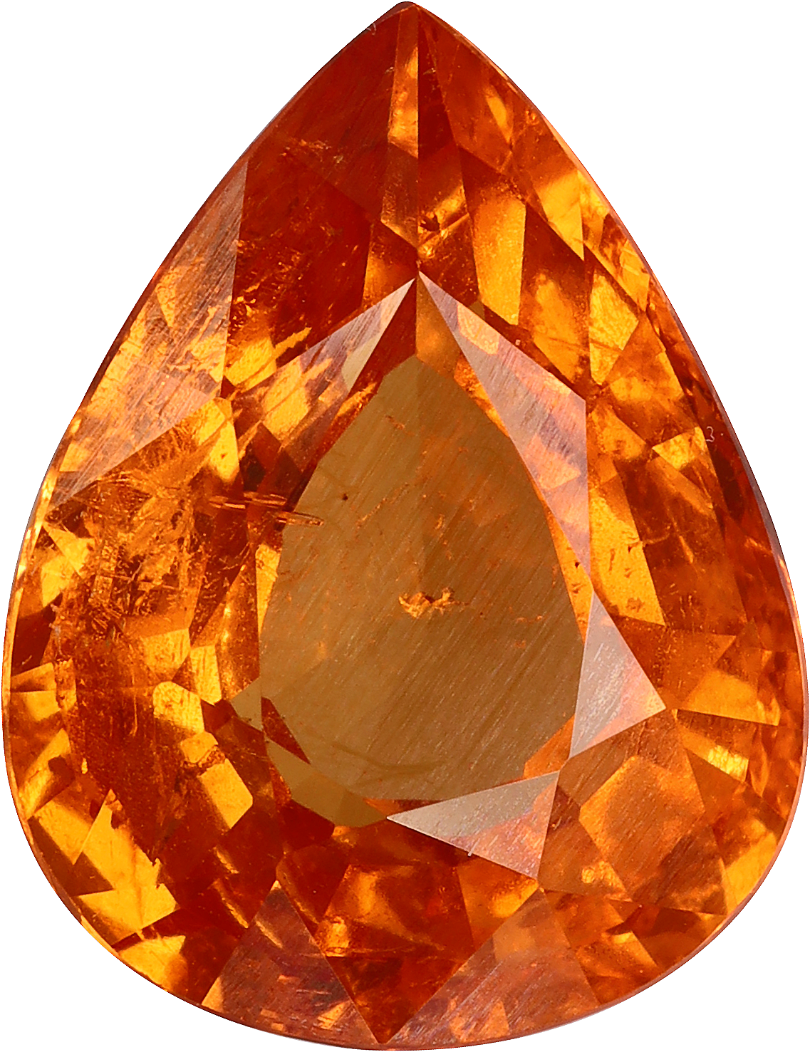 Pear cut spessartite garnet