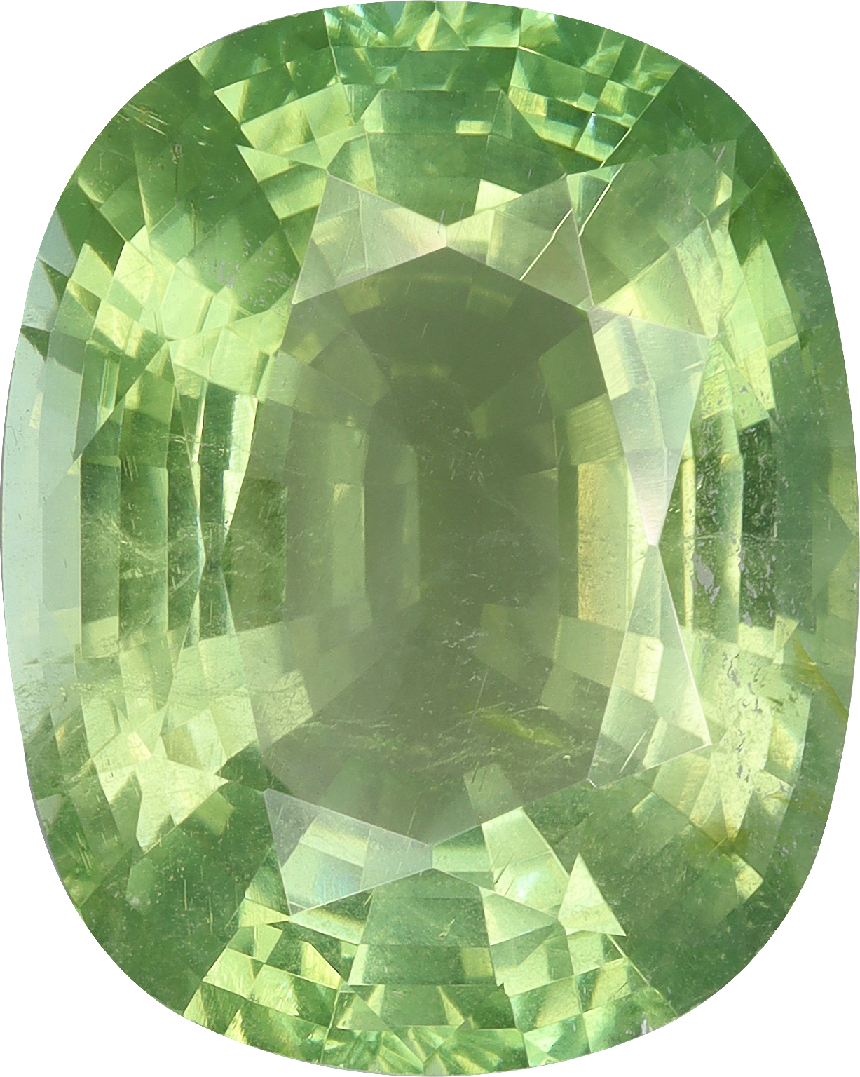 Cushion cut green tourmaline