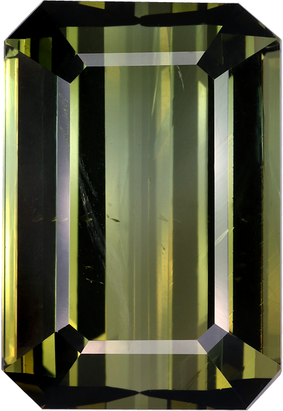 Rectangular cut green tourmaline