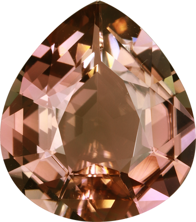 Pear cut pink tourmaline, 18.12 by 16.03 mm, shown at actual size
