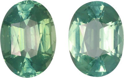 Oval cut green tourmaline, 14.1 by 10 mm, shown at actual size