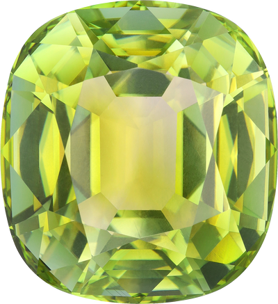 Cushion cut mix tourmaline, 28.1 by 25.75 mm, shown at actual size