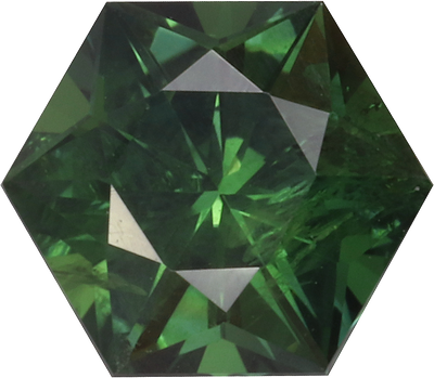 Fancy cut teal sapphire, 5.95 by 5.95 mm, shown at actual size