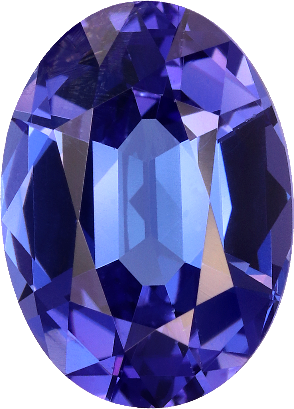 Oval cut tanzanite, 11.75 by 8.52 mm, shown at actual size