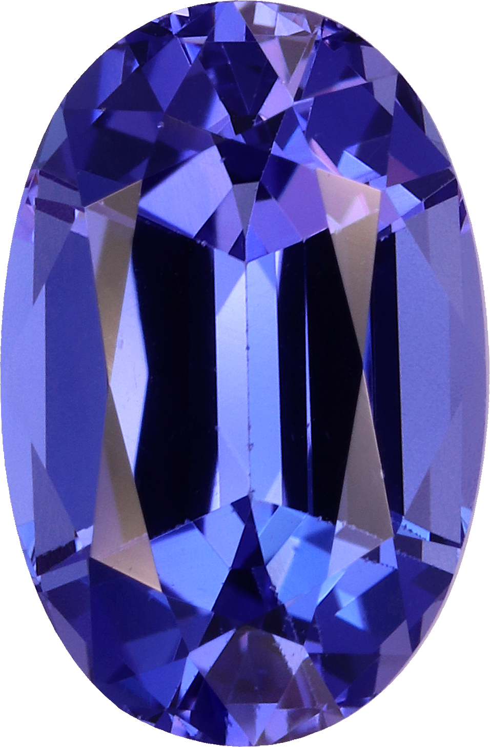 Oval cut tanzanite, 11.99 by 7.86 mm, shown at actual size