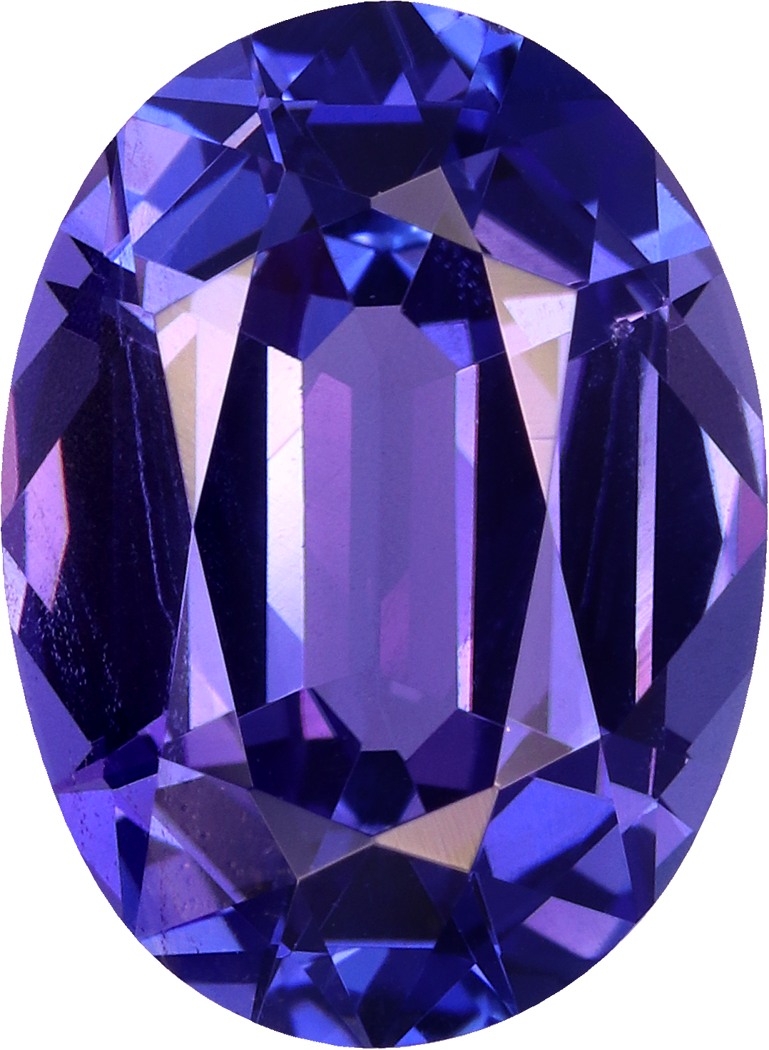 Oval cut tanzanite, 11.49 by 8.45 mm, shown at actual size