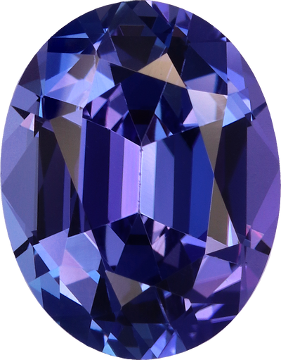 Oval cut tanzanite, 11.25 by 8.83 mm, shown at actual size