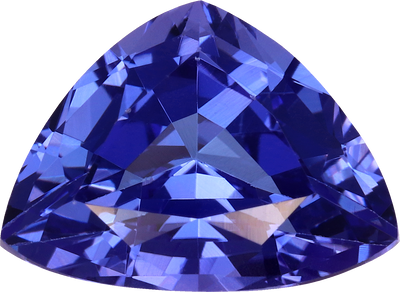 Trilliant cut tanzanite, 10.57 by 7.92 mm, shown at actual size