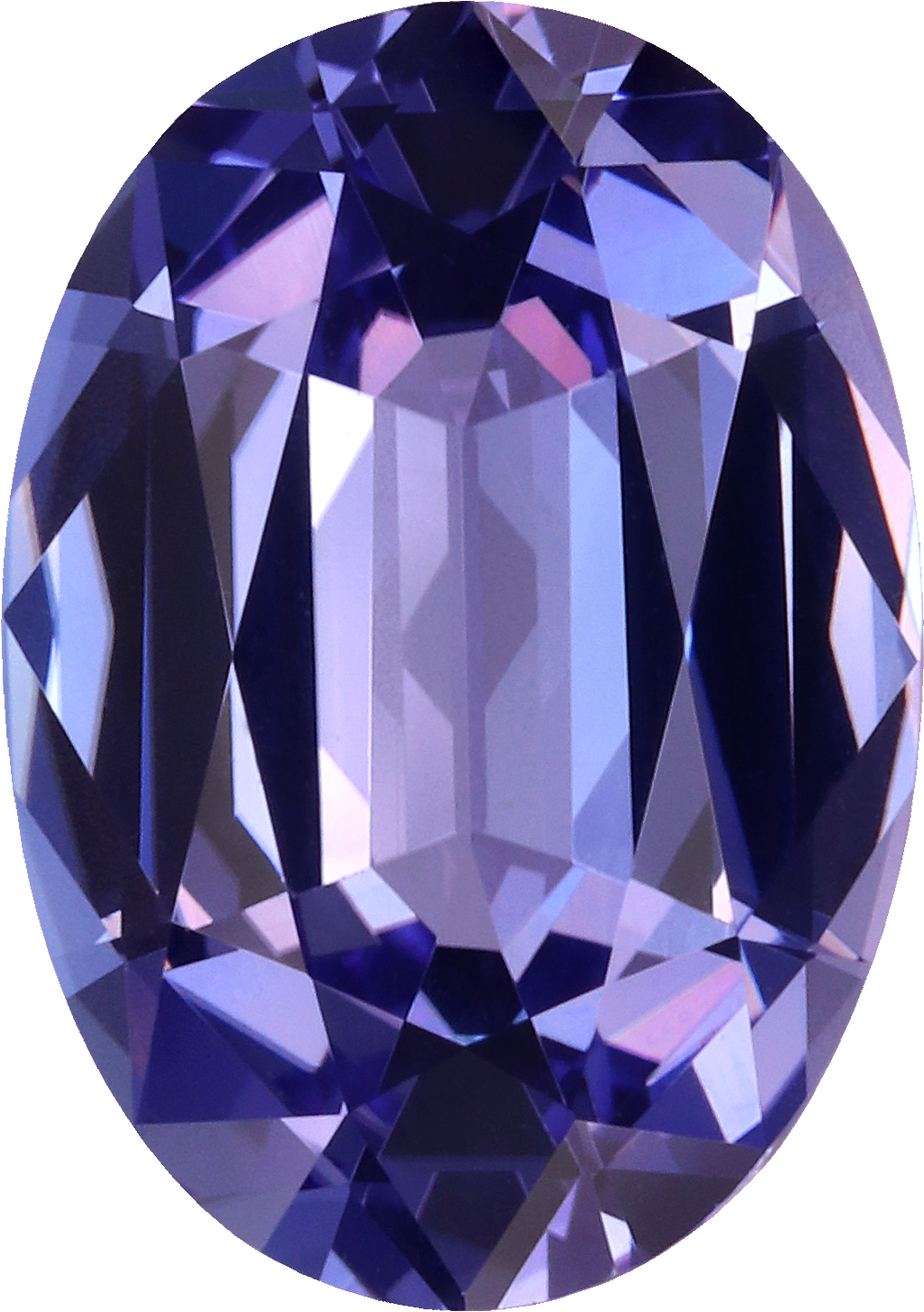 Oval cut tanzanite, 12.74 by 9 mm, shown at actual size