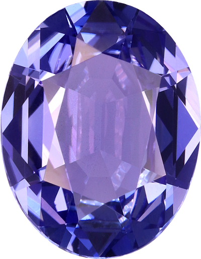 Oval cut tanzanite, 11.45 by 8.98 mm, shown at actual size