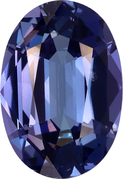 Oval cut tanzanite, 11.84 by 8.16 mm, shown at actual size