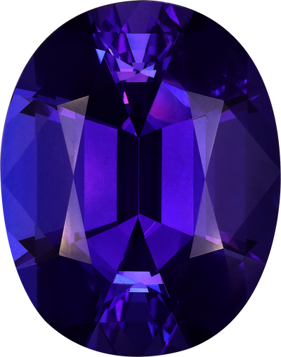 Oval cut tanzanite, 22.57 by 17.73 mm, shown at actual size