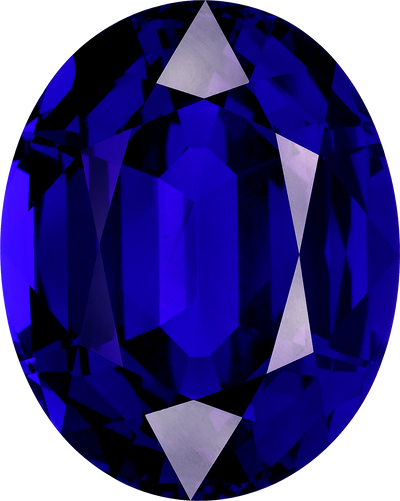 Oval cut tanzanite, 32.9 by 26.35 mm, shown at actual size