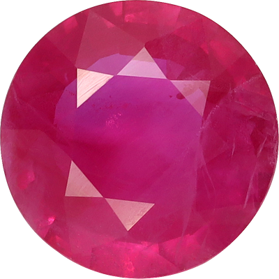 Round cut burma ruby, 7.18 by 7.23 mm, shown at actual size