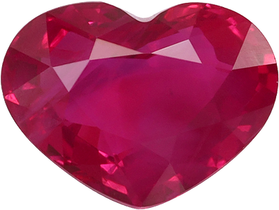 Heart cut burma ruby, 7.1 by 5.31 mm, shown at actual size
