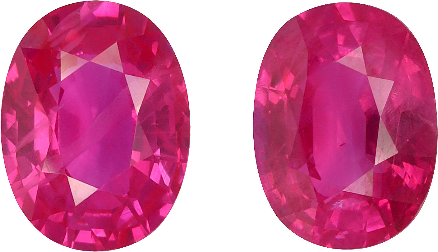 Oval cut burma ruby, 7.19 by 5.4 mm, shown at actual size