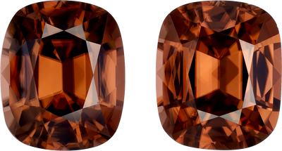 Cushion cut zircon, 17.11 by 14.17 mm, shown at actual size