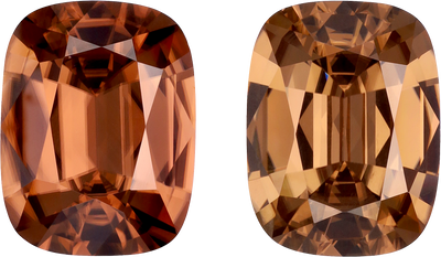 Cushion cut zircon, 17.08 by 13.04 mm, shown at actual size