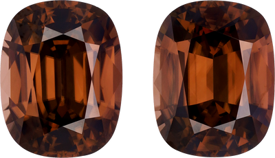 Cushion cut zircon, 17.42 by 13.49 mm, shown at actual size