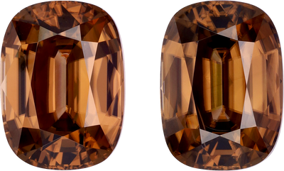 Cushion cut zircon, 17.11 by 12.45 mm, shown at actual size