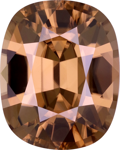 Cushion cut zircon, 17.62 by 14 mm, shown at actual size