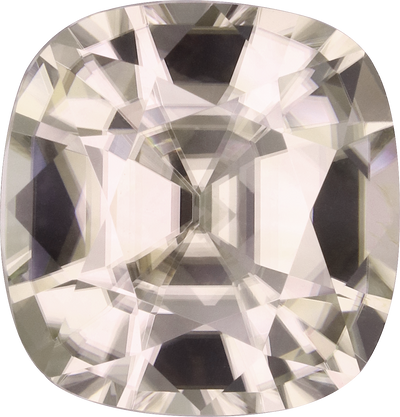 Cushion cut tan zircon, 11.65 by 11.16 mm, shown at actual size