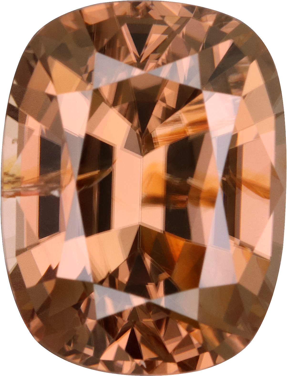 Cushion cut zircon, 10 by 7.62 mm, shown at actual size